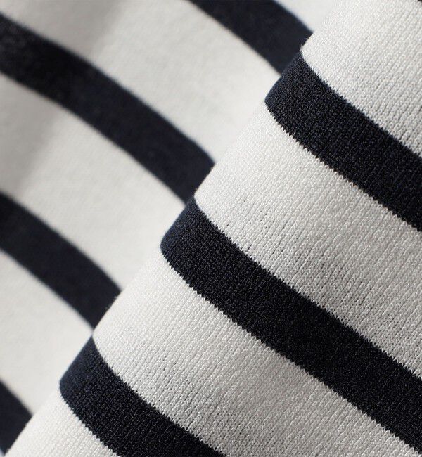 SHIPS any「《予約》SHIPS any:〈洗濯機可能〉マリンボーダー レースアップ ショートスリーブ TEE」|Tシャツ・カットソー|