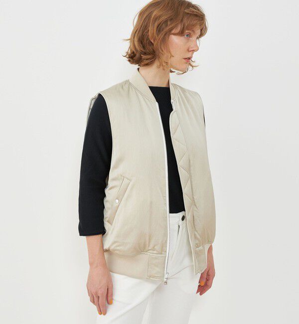 GALERIE VIE「パディングサテン フライトベスト」|ダウンベスト・ベスト|