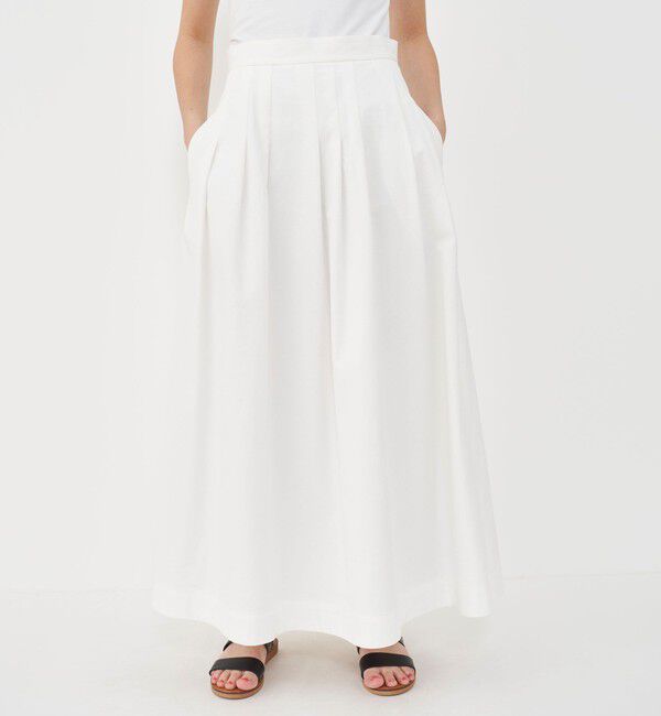 GALERIE VIE「ノンマーセラコットンギャバジン ランダムタックスカート」|フレア|