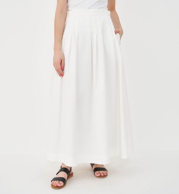 GALERIE VIE「ノンマーセラコットンギャバジン ランダムタックスカート」|フレア|