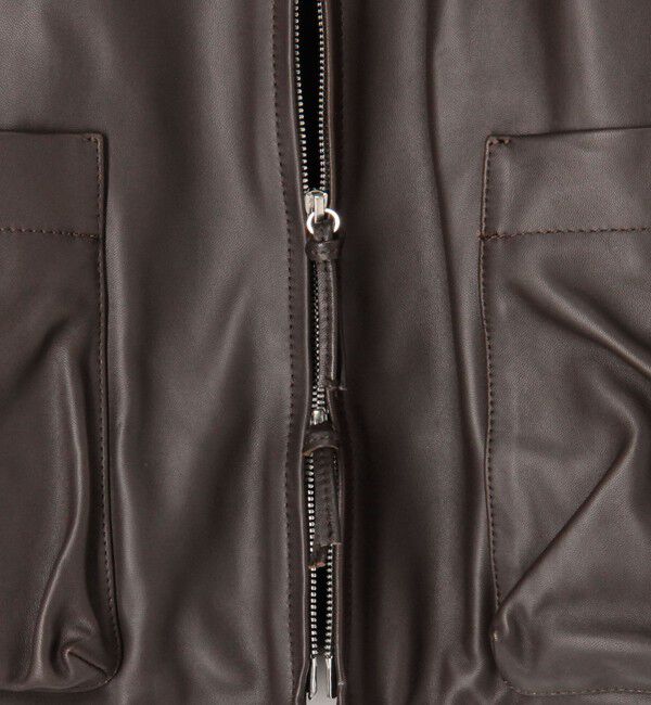 GALERIE VIE「ラムレザー スリーブレスブルゾン」|ブルゾン・スタジャン|