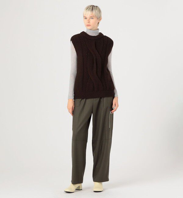 GALERIE VIE「ビッグケーブル クルーネックベスト」|ベスト・ジレ|