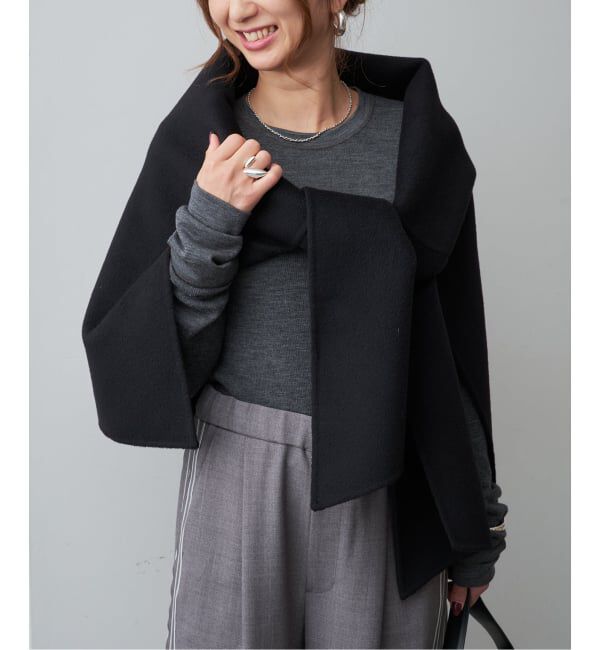 VERMEIL par iena「woolリバー2WAYストール」|ストール|ブラック