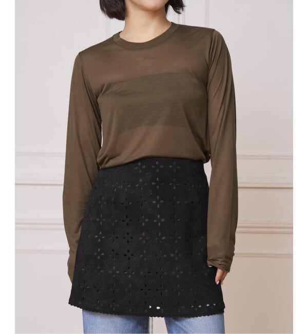 IENA LA BOUCLE「BASERANGE/ベースレンジ LONG SLEEVE Tシャツ TOLSBL-000」|Tシャツ・カットソー|ブラウン