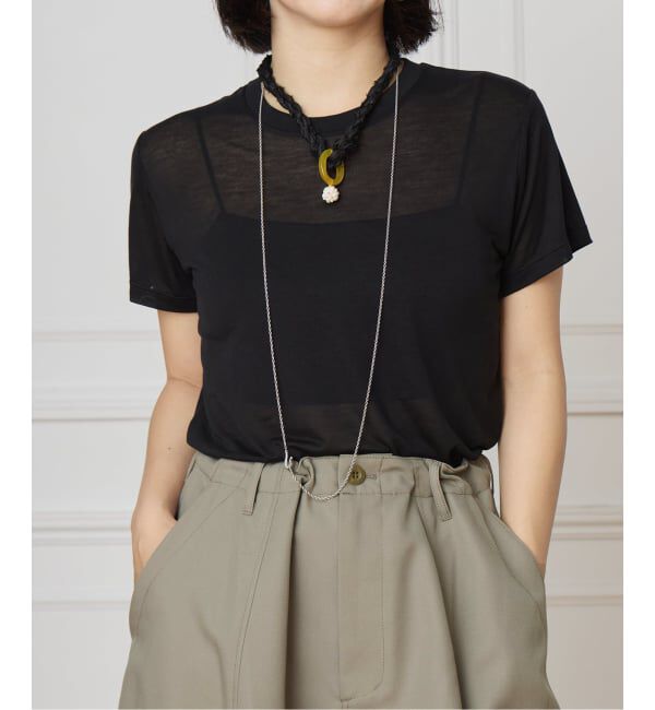 IENA LA BOUCLE「BASERANGE/ベースレンジ BAMBOO Tシャツ TOCTBL-000」|Tシャツ・カットソー|ブラック