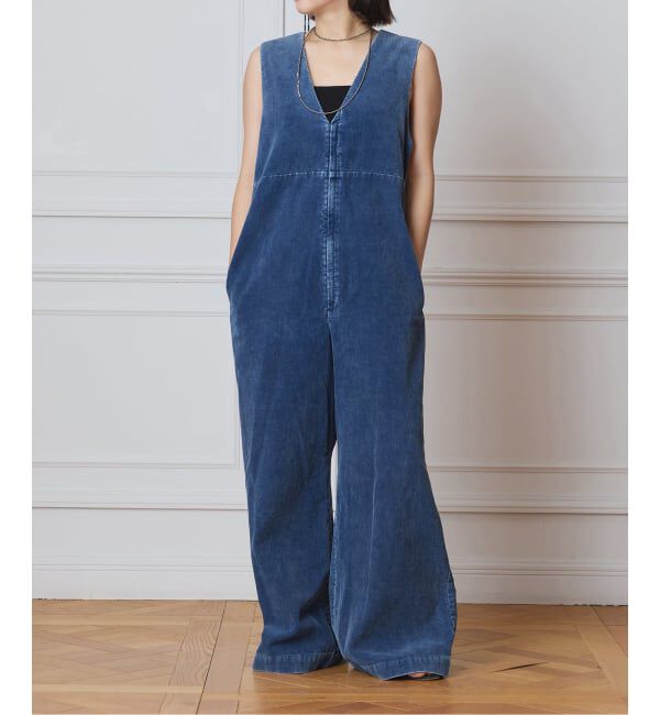 IENA LA BOUCLE「《追加》IENA LA BOUCLE インディゴコーデュロイオールインワン2」|オールインワン|