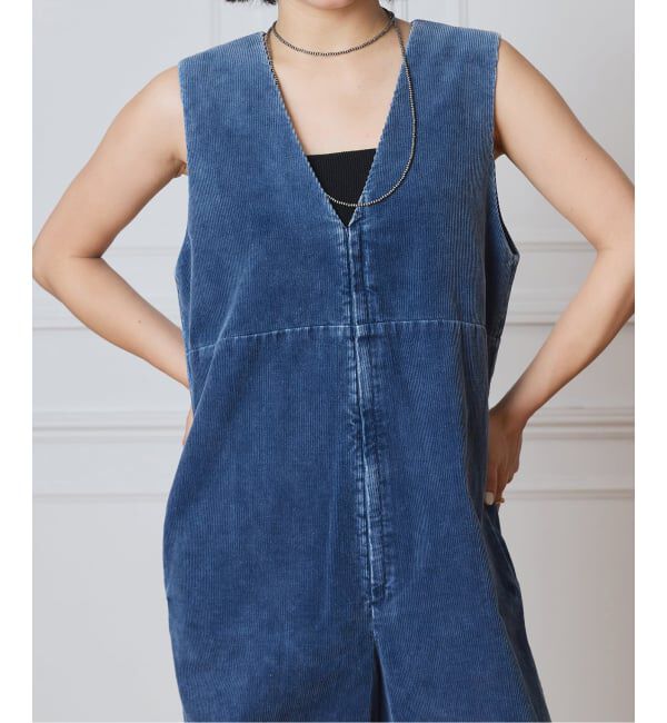 IENA LA BOUCLE「《追加》IENA LA BOUCLE インディゴコーデュロイオールインワン2」|オールインワン|
