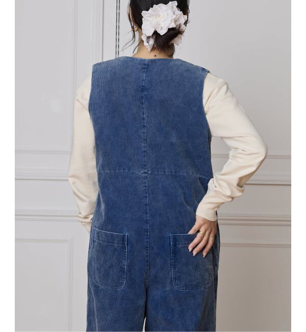 IENA LA BOUCLE「《追加》IENA LA BOUCLE インディゴコーデュロイオールインワン2」|オールインワン|