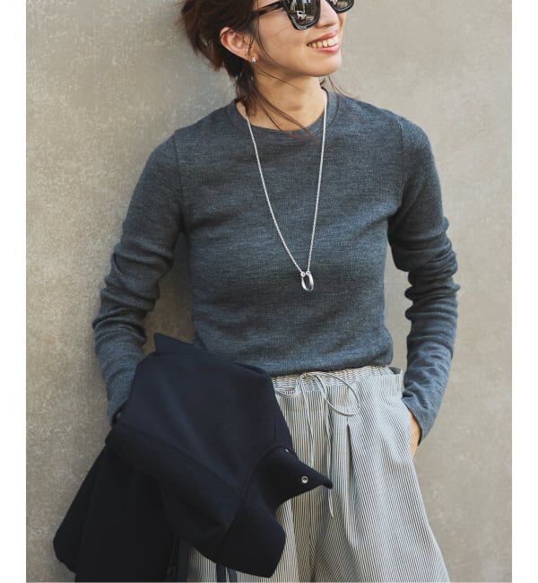 VERMEIL par iena「wool100 RIB クループルオーバー」|Tシャツ・カットソー|