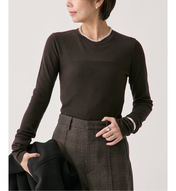 VERMEIL par iena「wool100 RIB クループルオーバー」|Tシャツ・カットソー|