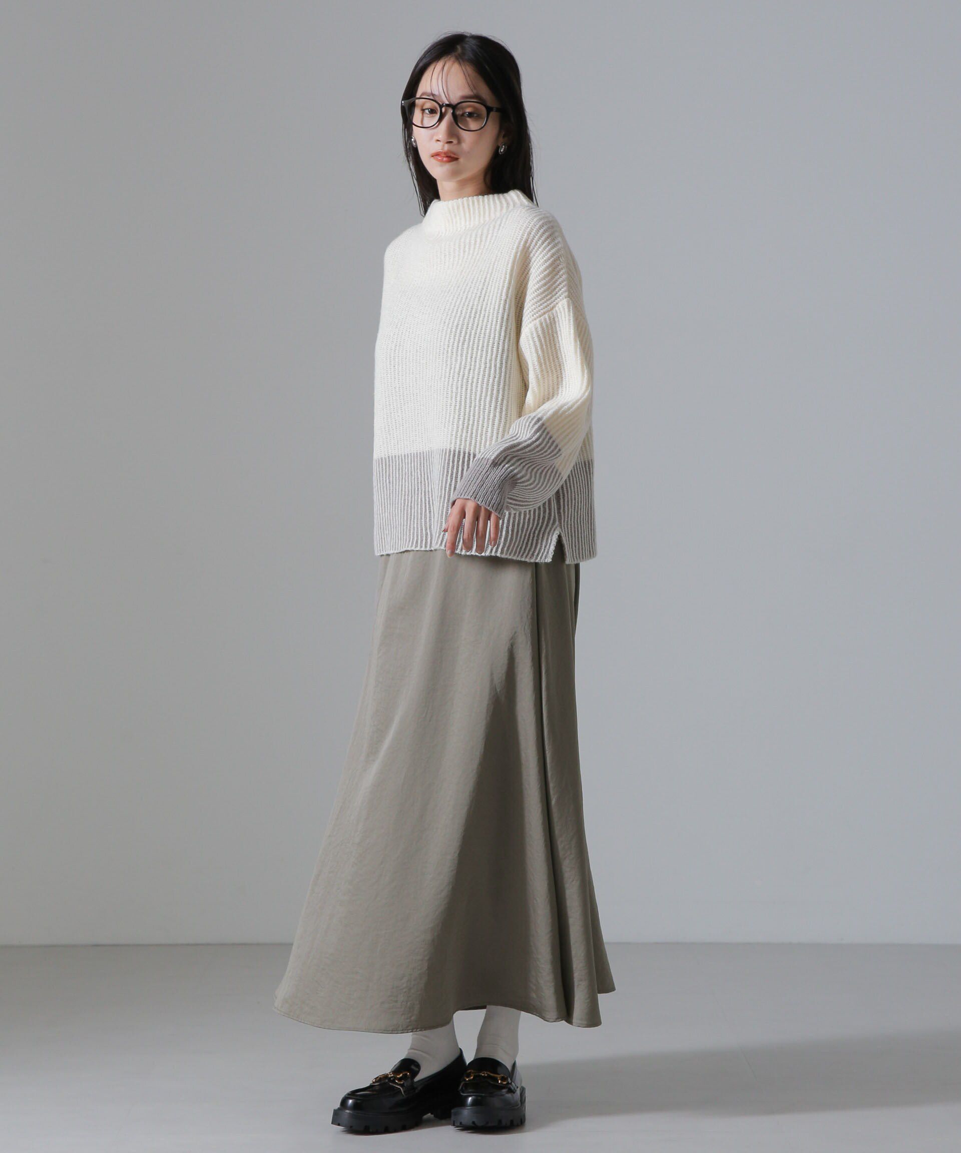 nano･universe「ヴィンテージサテンフレアロングスカート(セットアップ可)」|スカート|