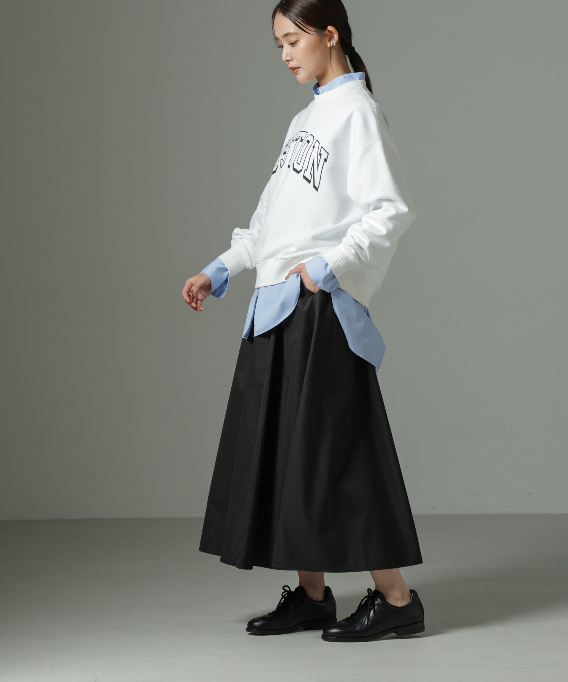 nano･universe「ウェストゴムギャザースカート」|スカート|