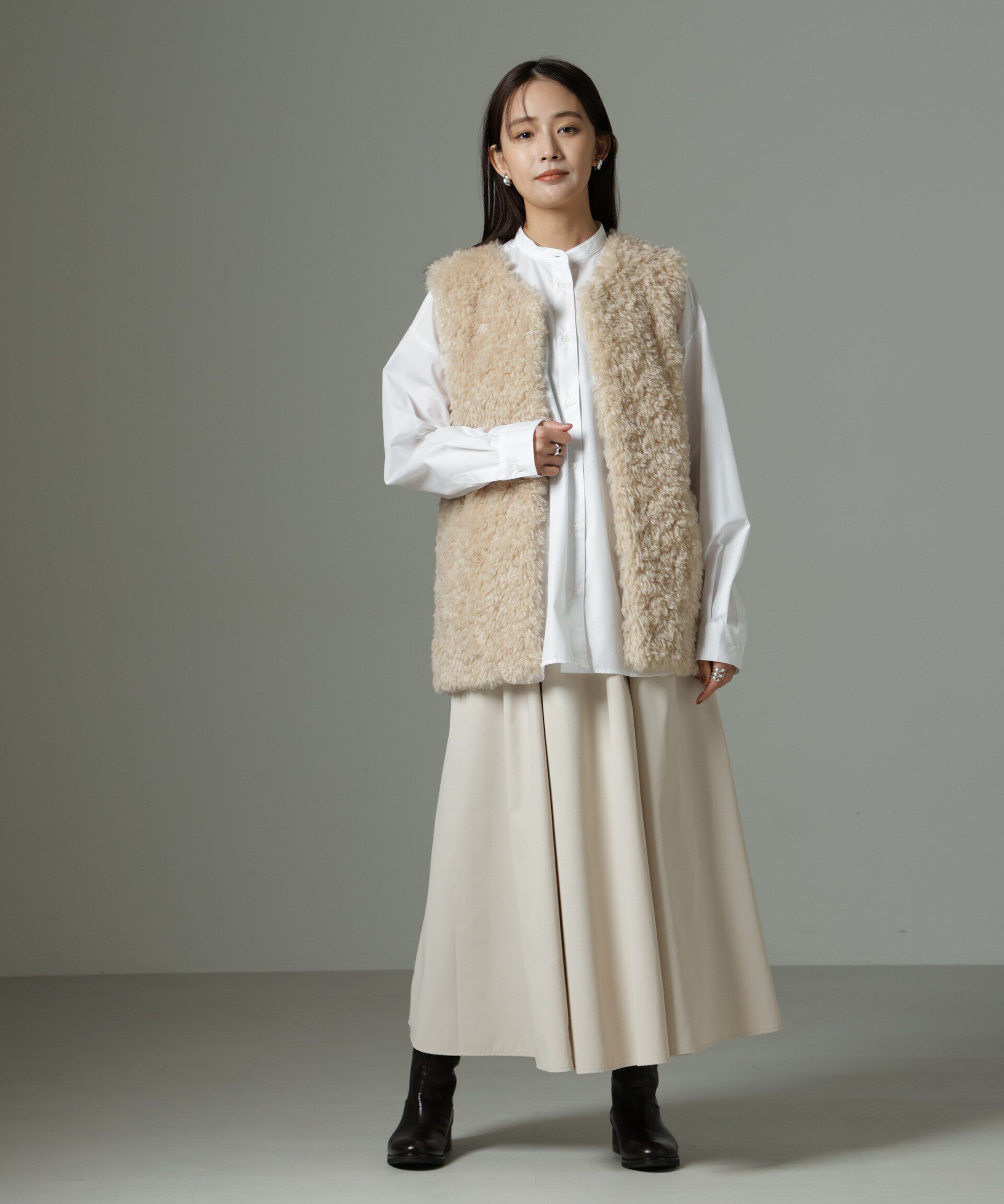 nano･universe「ウェストゴムギャザースカート」|スカート|