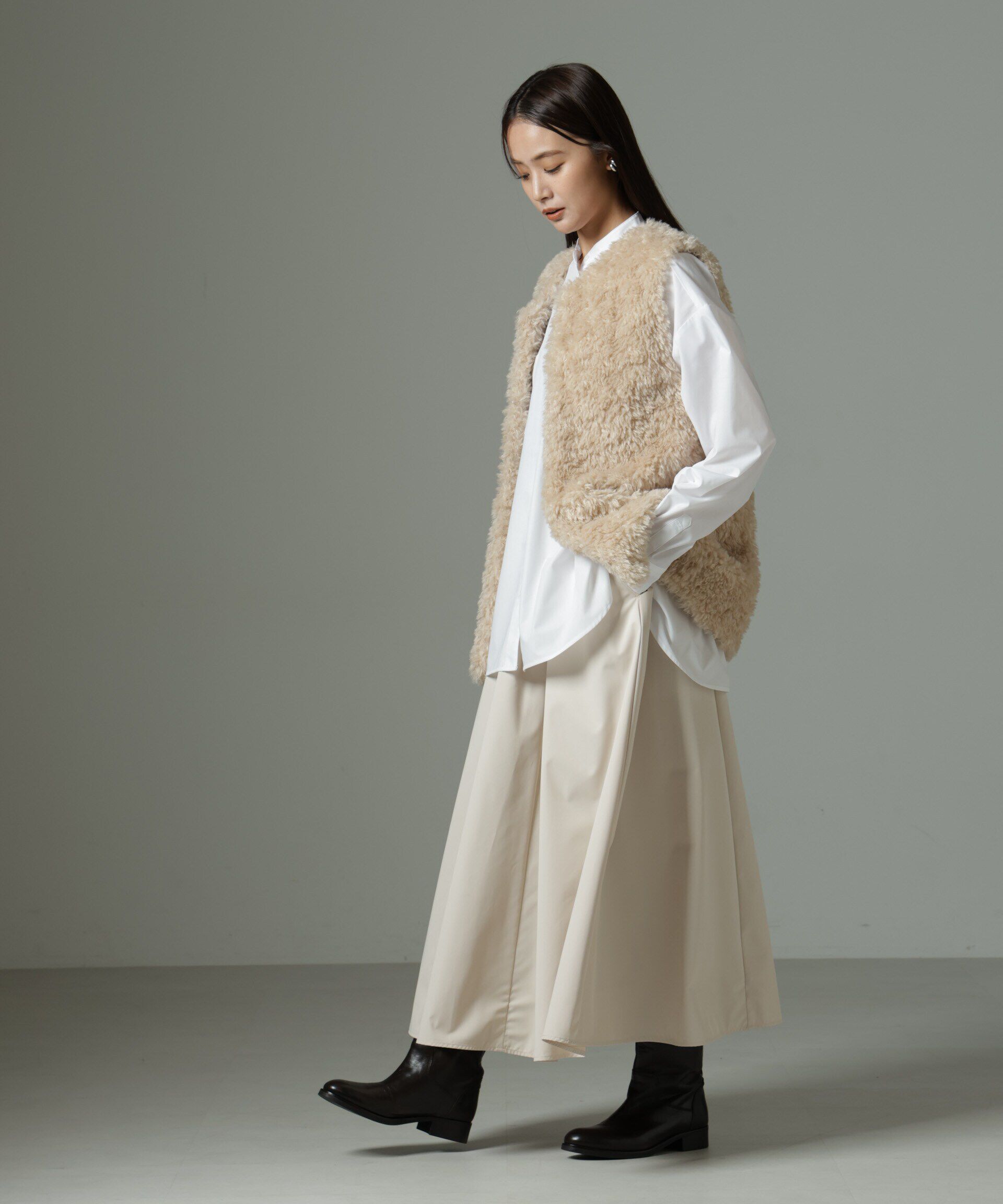 nano･universe「ウェストゴムギャザースカート」|スカート|