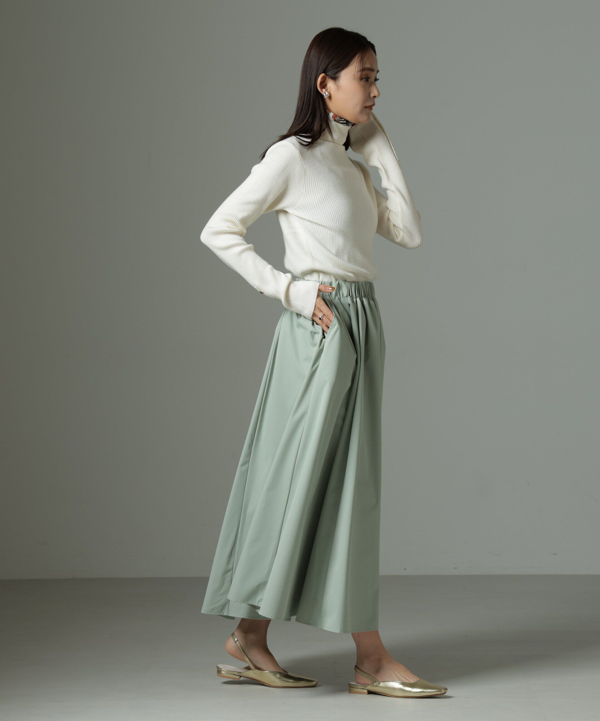 nano･universe「ウェストゴムギャザースカート」|スカート|