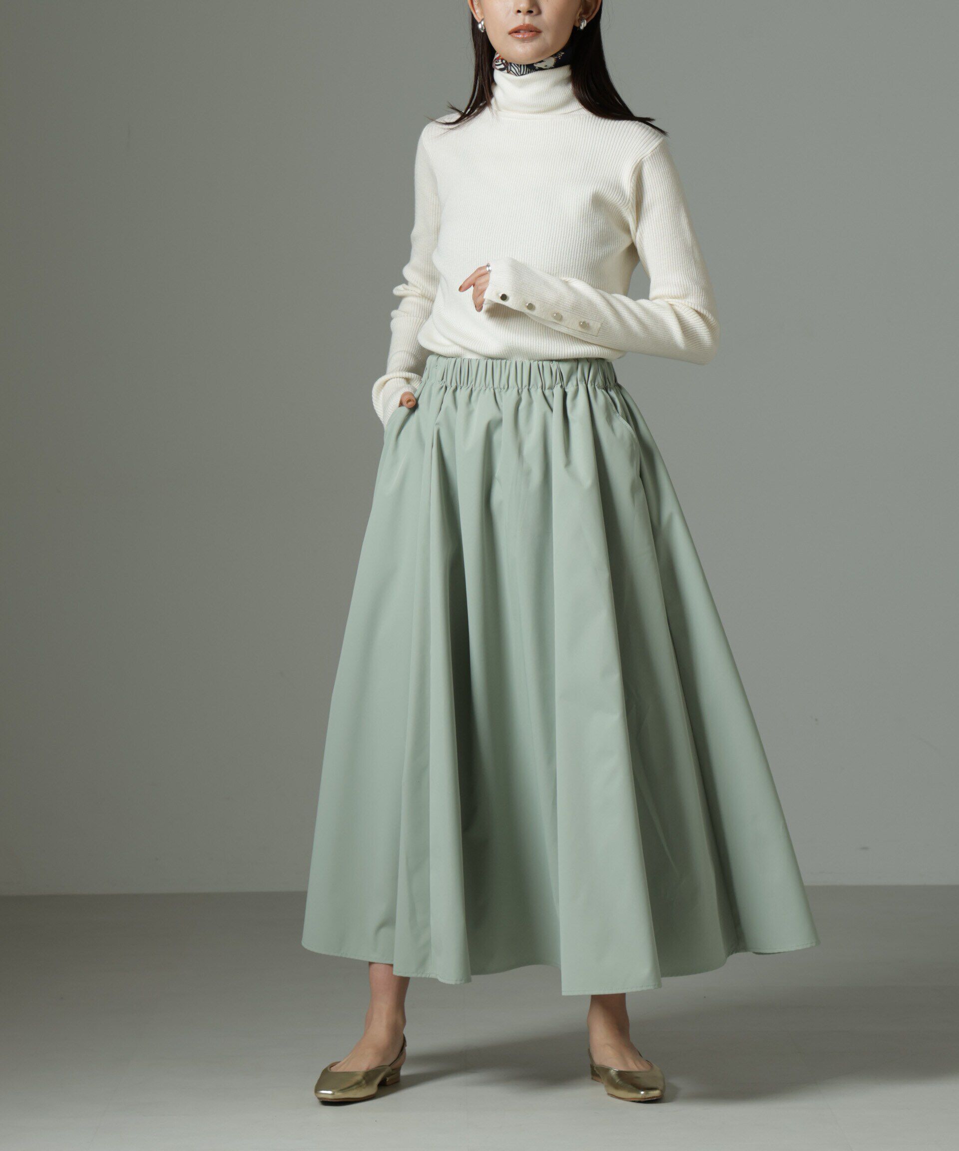 nano･universe「ウェストゴムギャザースカート」|スカート|