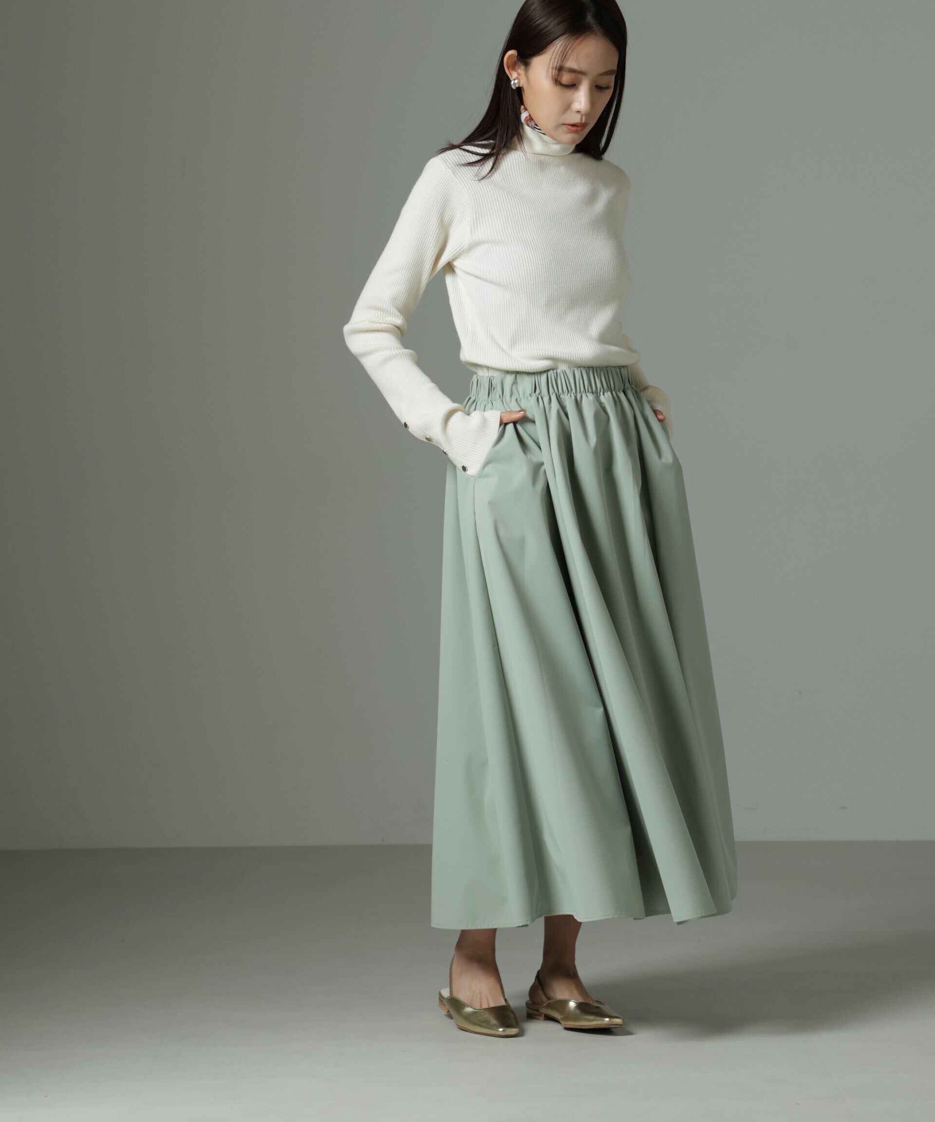 nano･universe「ウェストゴムギャザースカート」|スカート|