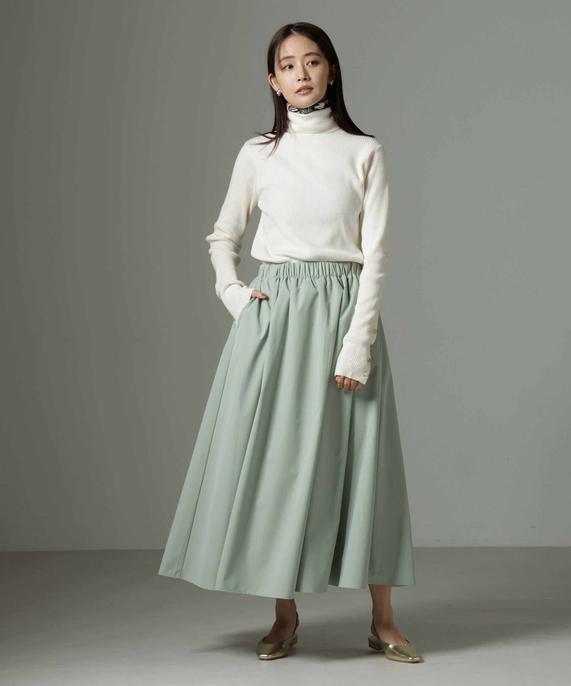 nano･universe「ウェストゴムギャザースカート」|スカート|