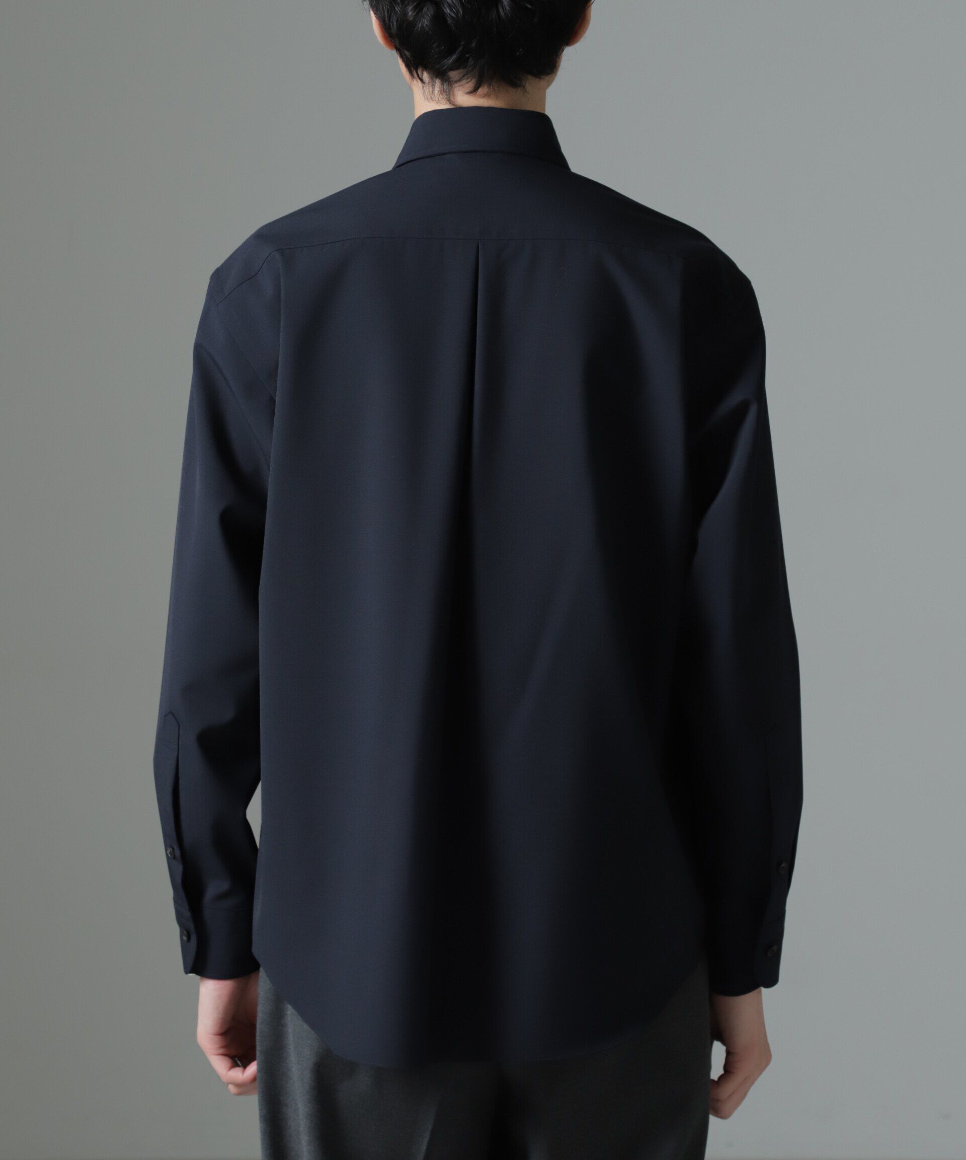 nano･universe「ウールブレンドウォッシャブルセミワイドカラーシャツ」|シャツ・ブラウス|
