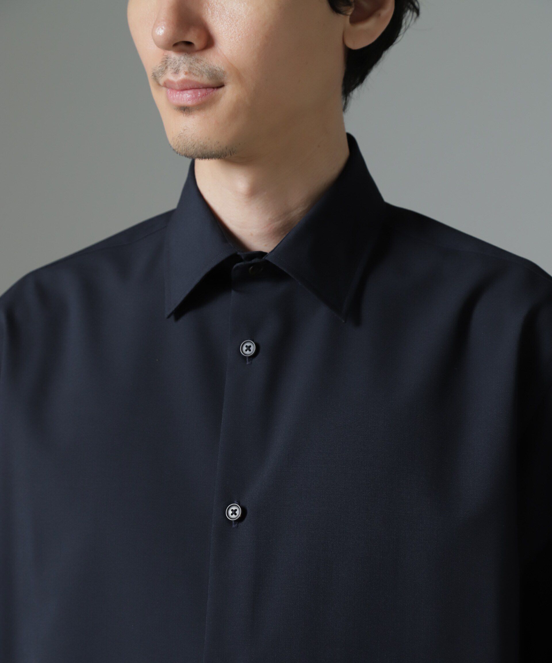 nano･universe「ウールブレンドウォッシャブルセミワイドカラーシャツ」|シャツ・ブラウス|