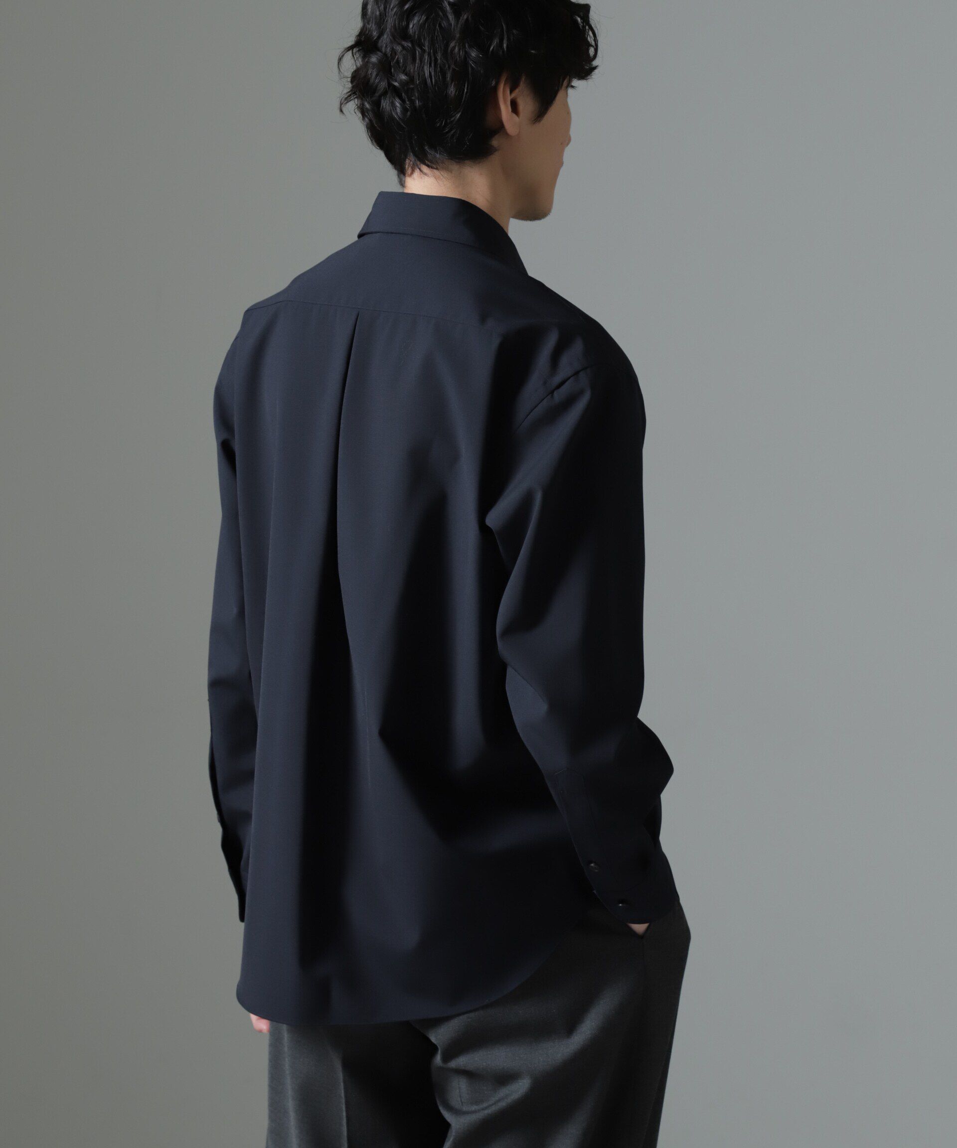 nano･universe「ウールブレンドウォッシャブルセミワイドカラーシャツ」|シャツ・ブラウス|