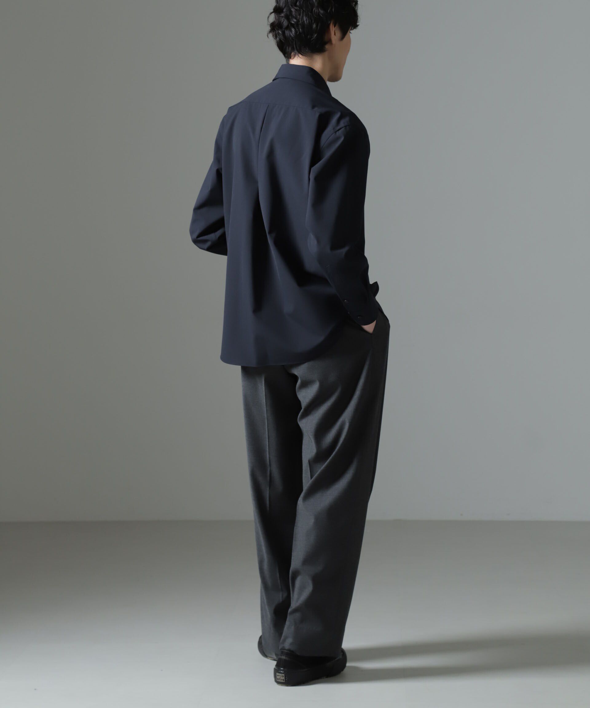 nano･universe「ウールブレンドウォッシャブルセミワイドカラーシャツ」|シャツ・ブラウス|