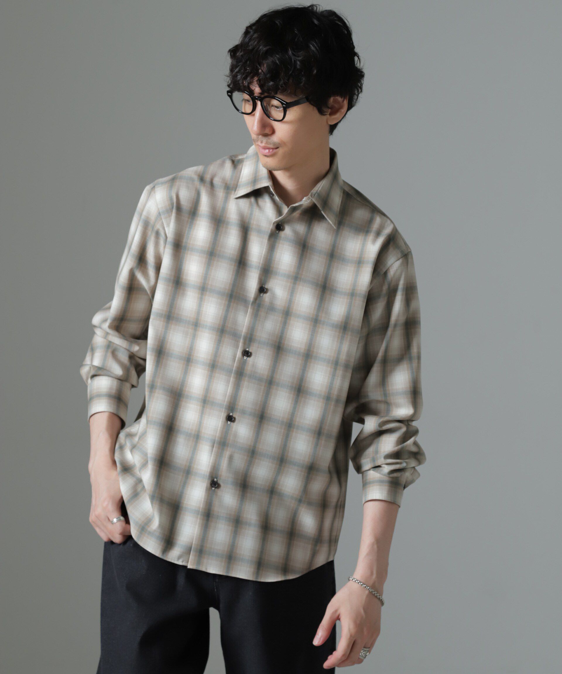 nano･universe「ウールブレンドウォッシャブルセミワイドカラーシャツ」|シャツ・ブラウス|