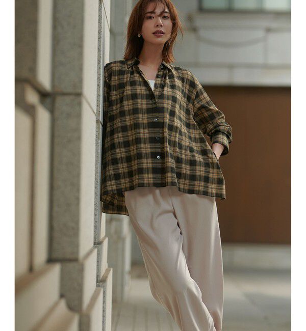 23区「【WEB&一部店舗限定】シアーコットン チェック シャツ」|シャツ・ブラウス|