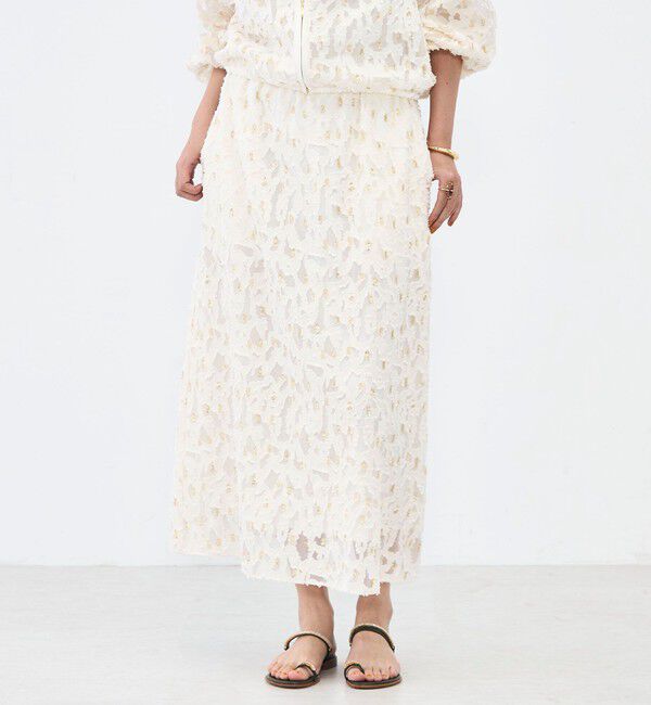 NOLLEY'S「《セットアップ対応》【KIRYU】ウォッシャブルラメジャガードスカート」|フレア|