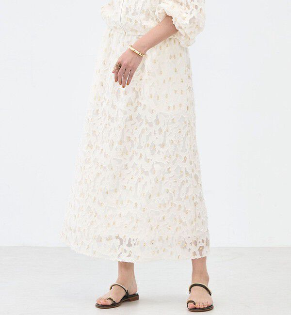 NOLLEY'S「《セットアップ対応》【KIRYU】ウォッシャブルラメジャガードスカート」|フレア|