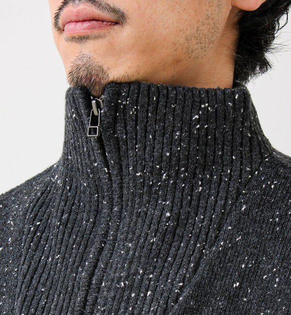 GLOSTER「【冬の大人レイヤードに】ネップハーフジッププルオーバー」|ニット・セーター|