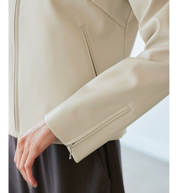 Rope&rsquo;Picnic「【花粉ガード】シンセティックレザーノーカラージャケット」|ノーカラージャケット|