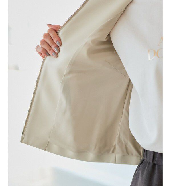 Rope&rsquo;Picnic「【花粉ガード】シンセティックレザーノーカラージャケット」|ノーカラージャケット|