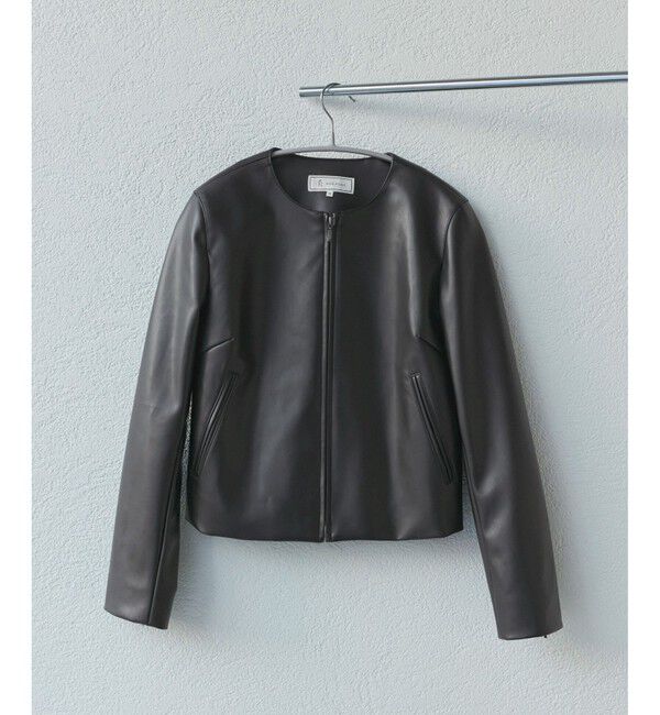 Rope&rsquo;Picnic「【花粉ガード】シンセティックレザーノーカラージャケット」|ノーカラージャケット|