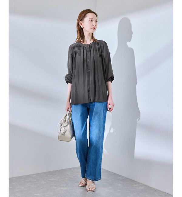 Rope&rsquo;Picnic「割繊ギャザーブラウス」|シャツ・ブラウス|