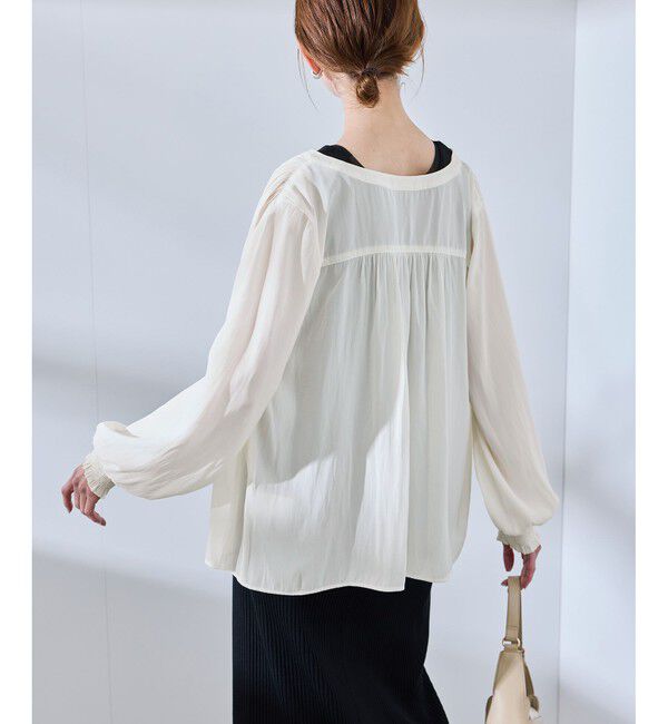 Rope&rsquo;Picnic「割繊ギャザーブラウス」|シャツ・ブラウス|