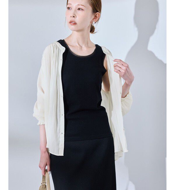 Rope&rsquo;Picnic「割繊ギャザーブラウス」|シャツ・ブラウス|