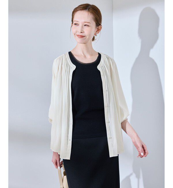 Rope&rsquo;Picnic「割繊ギャザーブラウス」|シャツ・ブラウス|