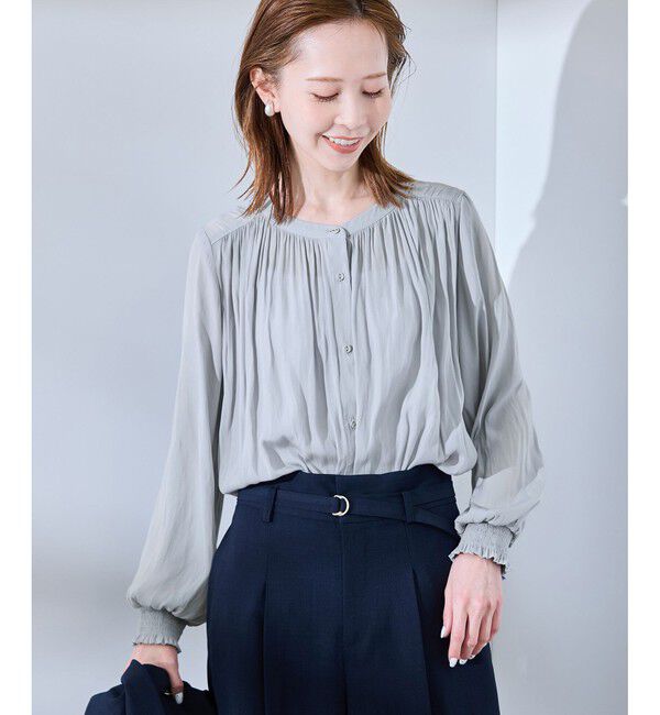 Rope&rsquo;Picnic「割繊ギャザーブラウス」|シャツ・ブラウス|