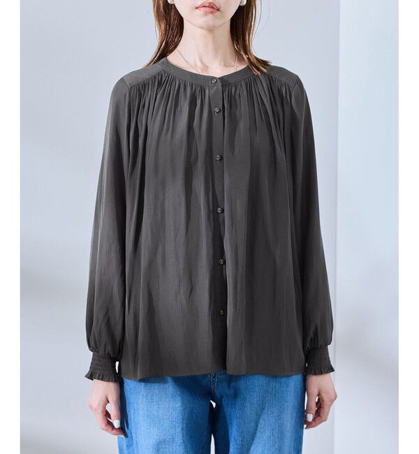 Rope&rsquo;Picnic「割繊ギャザーブラウス」|シャツ・ブラウス|