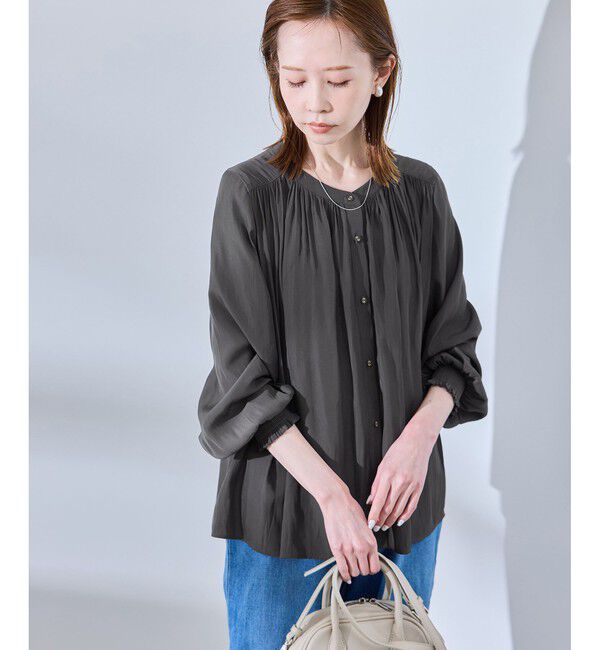 Rope&rsquo;Picnic「割繊ギャザーブラウス」|シャツ・ブラウス|