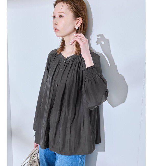 Rope&rsquo;Picnic「割繊ギャザーブラウス」|シャツ・ブラウス|