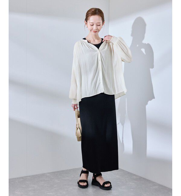 Rope&rsquo;Picnic「割繊ギャザーブラウス」|シャツ・ブラウス|