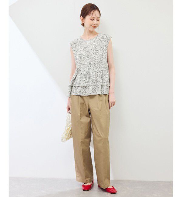 Rope&rsquo;Picnic「小花柄ティアードゼロスリーブブラウス」|シャツ・ブラウス|