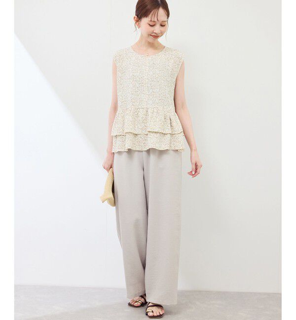 Rope&rsquo;Picnic「小花柄ティアードゼロスリーブブラウス」|シャツ・ブラウス|