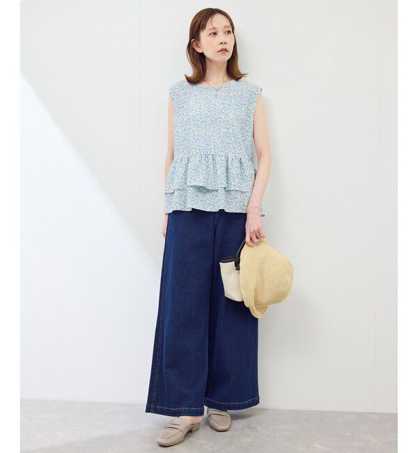 Rope&rsquo;Picnic「小花柄ティアードゼロスリーブブラウス」|シャツ・ブラウス|