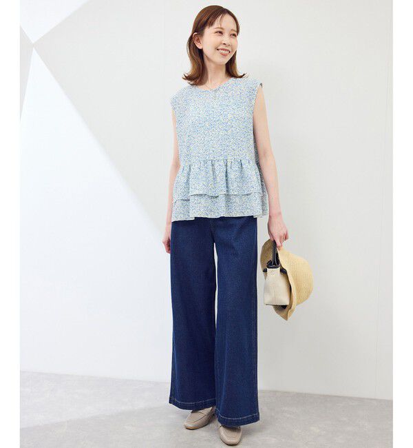 Rope&rsquo;Picnic「小花柄ティアードゼロスリーブブラウス」|シャツ・ブラウス|