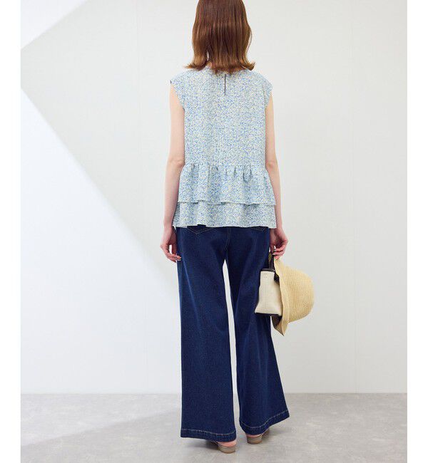 Rope&rsquo;Picnic「小花柄ティアードゼロスリーブブラウス」|シャツ・ブラウス|