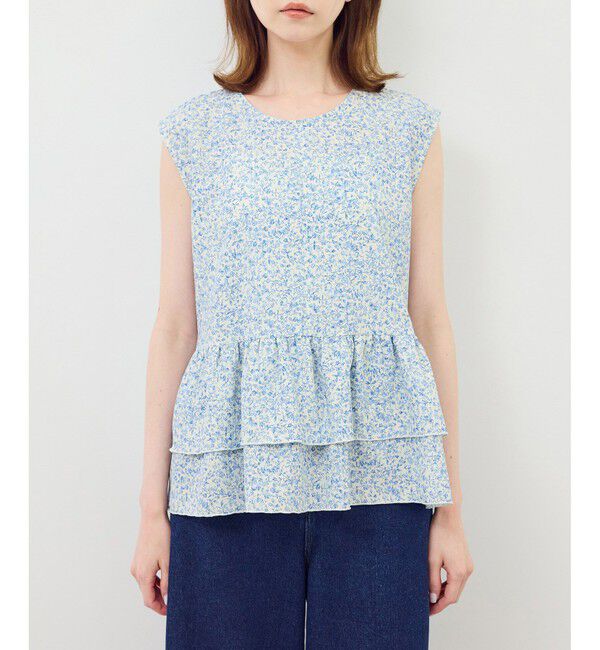 Rope&rsquo;Picnic「小花柄ティアードゼロスリーブブラウス」|シャツ・ブラウス|