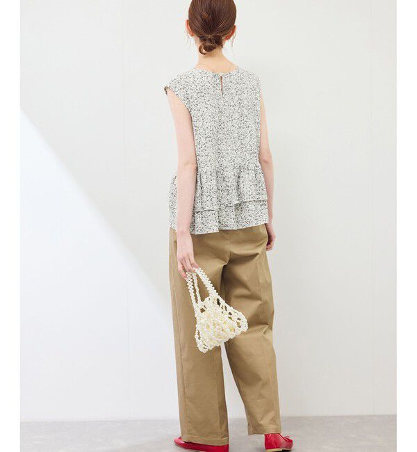 Rope&rsquo;Picnic「小花柄ティアードゼロスリーブブラウス」|シャツ・ブラウス|